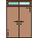double doors filled outline icon