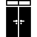 double doors line icon