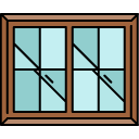 double window filled outline icon