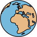 earth filled outline icon