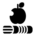 education book and apple glyph Icon