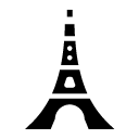 eiffel tower glyph Icon