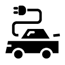 electric car charge glyph Icon