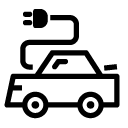 electric car charge line Icon