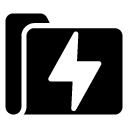 electric folder glyph Icon
