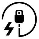 electric plug circle glyph Icon
