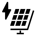 electric solar energy glyph Icon