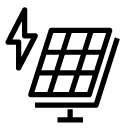 electric solar energy line Icon