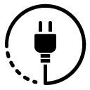 electricity plug circle glyph Icon