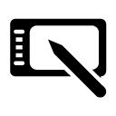 electronic drawing tool glyph Icon