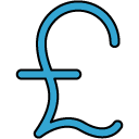english pound filled outline icon
