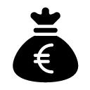 euro money bag glyph Icon