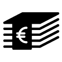 euro money stack glyph Icon