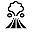 explosive volcano glyph Icon