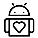 favourite android line Icon