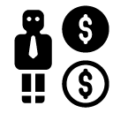 finance man glyph Icon
