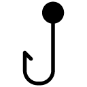 fishing hook glyph Icon