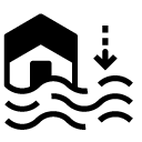 flood fall glyph Icon