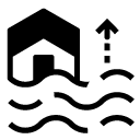 flood rise glyph Icon