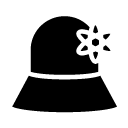 floral hat glyph Icon