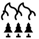 forest fire glyph Icon