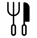 fork and knife glyph Icon