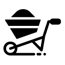full wheelbarrow glyph Icon