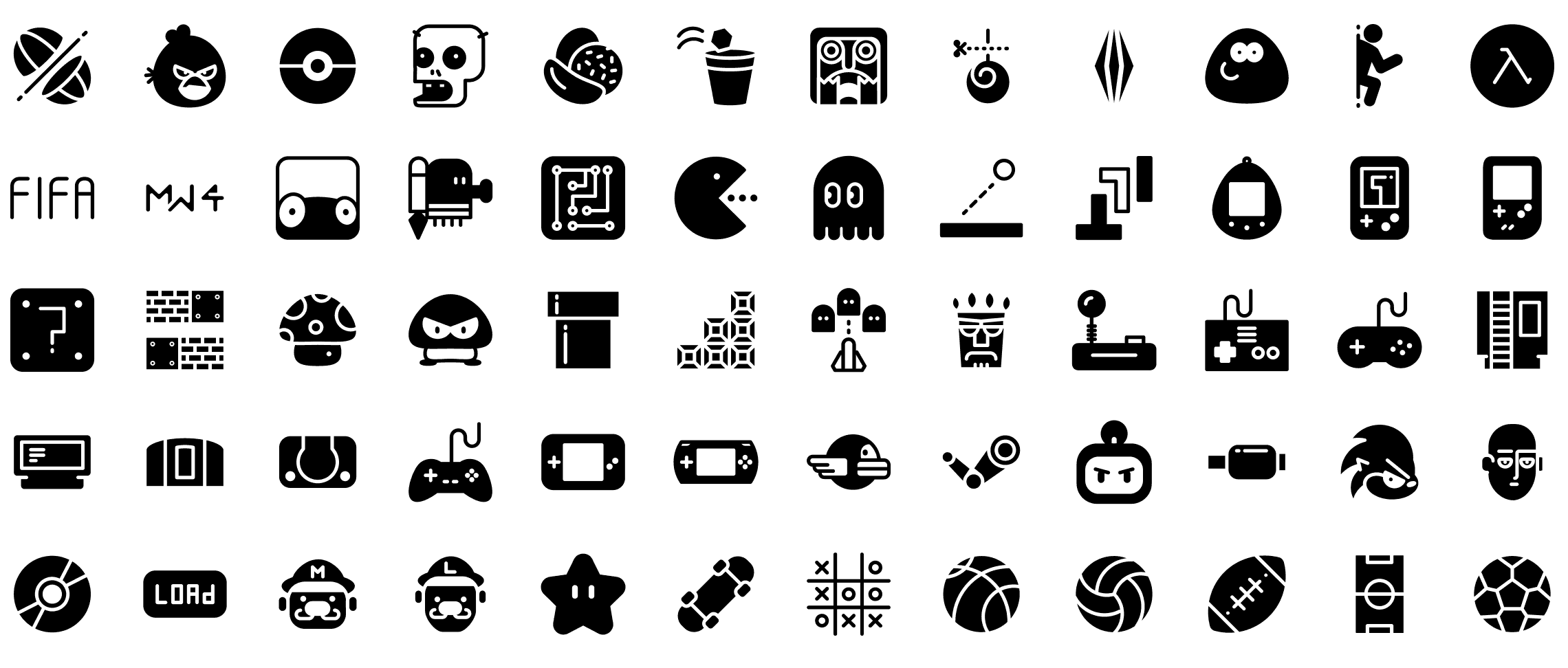 games-glyph-icons-preview