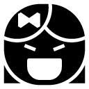 girl angry laugh glyph Icon