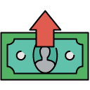 give cash filled outline icon