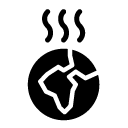 global warming glyph Icon