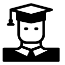 graduate man glyph Icon