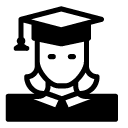 graduate woman glyph Icon