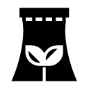 green nuclear energy glyph Icon
