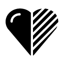 half heart glyph Icon