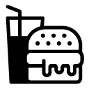 hamburger and drink glyph Icon
