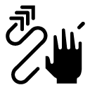 hand arrow glyph Icon