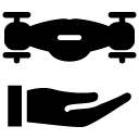 hand drone glyph Icon
