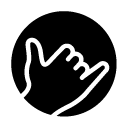 hang loose hand gesture glyph Icon