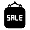 hanging sale sign glyph Icon