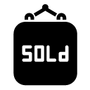 hanging sold sign glyph Icon