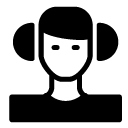 headset woman glyph Icon