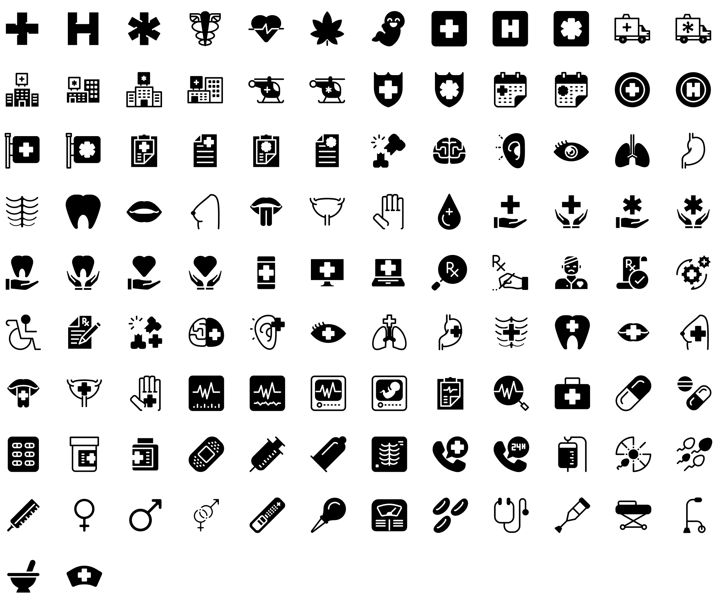 healthcare-and-medical-glyph-icons-preview