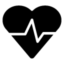 heart beat glyph Icon