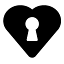 heart lock glyph Icon