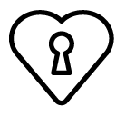 heart lock line Icon