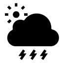 heavy lightening day glyph Icon