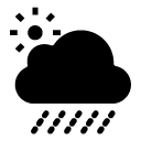 heavy rain day glyph Icon