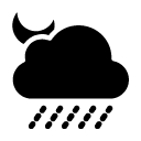 heavy rain night glyph Icon