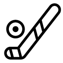 hockey puck and stick line Icon